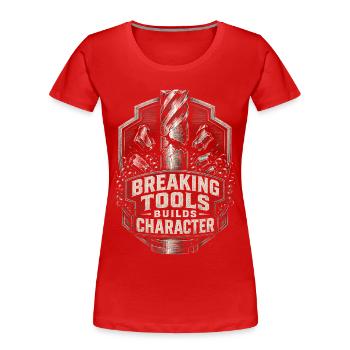 Opérateur de machine de découpe, fraiseuse CNC - T-shirt bio Premium Femme - rouge - Devant - Mia (176cm)