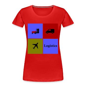 Logistik Vierfeld Transport - Frauen Premium Bio T-Shirt - Rot - Vorne - Mia (176cm)