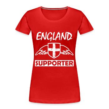 England Unterstützer mit Flügeln - Frauen Premium Bio T-Shirt - Rot - Vorne - Mia (176cm)