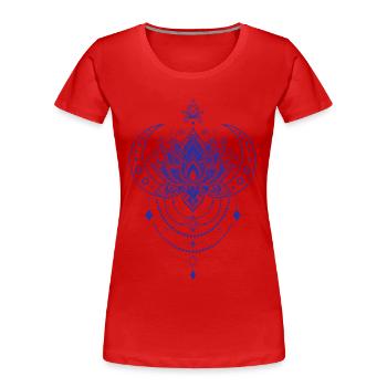 Spirituality Meditation Sacred Geometry Lotus - Women's Premium Organic T-Shirt - red - Front - Mia (176cm)
