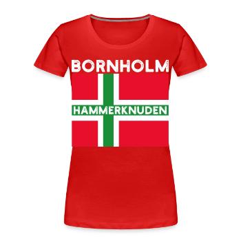 Bornholm Hammerknuden - Frauen Premium Bio T-Shirt - Rot - Vorne - Mia (176cm)