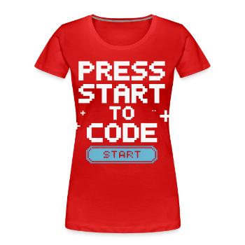 Programmers – Coding Developers & Computer Scientists - Women's Premium Organic T-Shirt - red - Front - Mia (176cm)