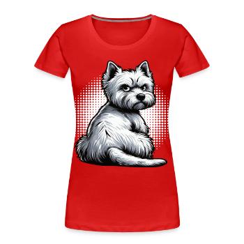 Propriétaire de Westie Westie Terrier des Highlands - T-shirt bio Premium Femme - rouge - Devant - Mia (176cm)