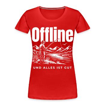 Offline Genuss - Frauen Premium Bio T-Shirt - Rot - Vorne - Mia (176cm)