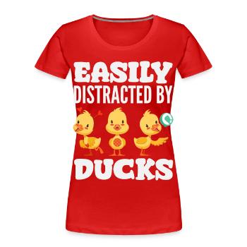 Motifs drôles de canards Citons amoureux de canards - T-shirt bio Premium Femme - rouge - Devant - Mia (176cm)