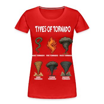 types of tornado Weather tornado chasing Vintage - T-shirt bio Premium Femme - rouge - Devant - Mia (176cm)