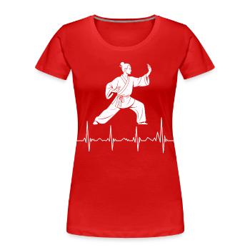 Tai Chi Zen Meditation – Chi Qigong Training - Frauen Premium Bio T-Shirt - Rot - Vorne - Mia (176cm)