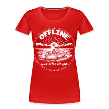 Angeln Natur - Frauen Premium Bio T-Shirt - Rot - Vorne - Mia (176cm)