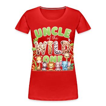 Oncle du Sauvage - T-shirt bio Premium Femme - rouge - Devant - Mia (176cm)