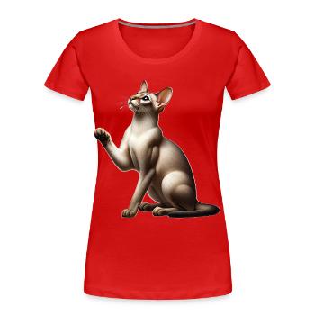 Orientalisch Kurzhaar Oriental à poil court - T-shirt bio Premium Femme - rouge - Devant - Mia (176cm)