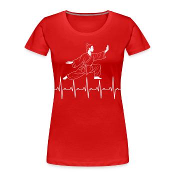 Méditation Zen du Tai Chi – Entraînement au Chi Qigong - T-shirt bio Premium Femme - rouge - Devant - Mia (176cm)