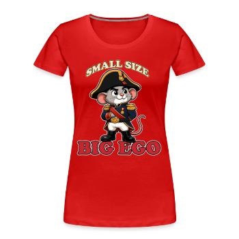 Small Size Big Ego Funny Napoleon Bonaparte Mouse - Women's Premium Organic T-Shirt - red - Front - Mia (176cm)
