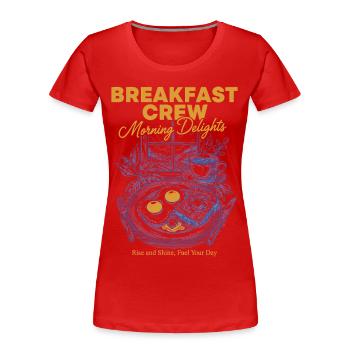 Breakfast Crew Morning Delights Brunch drôle - T-shirt bio Premium Femme - rouge - Devant - Mia (176cm)