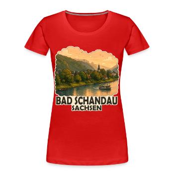 Bad Schau an der Elbe in Sachsen - Frauen Premium Bio T-Shirt - Rot - Vorne - Mia (176cm)