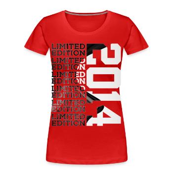 12 ANS, ÉDITION LIMITÉE 2014 12E ANNIVERSAIRE - T-shirt bio Premium Femme - rouge - Devant - Mia (176cm)
