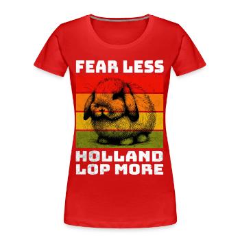 Holland Lop Lapin Nain Bélier Lapin - T-shirt bio Premium Femme - rouge - Devant - Mia (176cm)