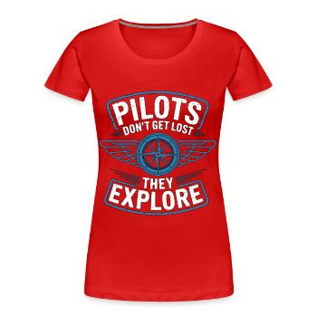 Private Pilot Don't Get Lost They Loves Aviation - Women's Premium Organic T-Shirt - red - Front - Mia (176cm)