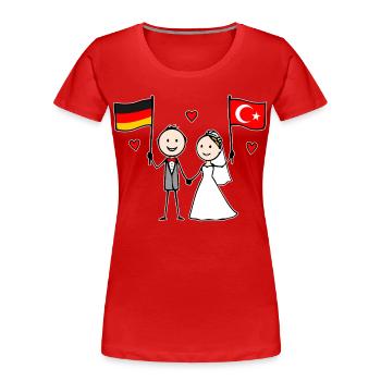 Marié Allemagne Drapeau de la Turquie - T-shirt bio Premium Femme - rouge - Devant - Mia (176cm)