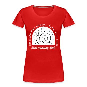 Kinder laufen Club Kinderlaufgruppe - Frauen Premium Bio T-Shirt - Rot - Vorne - Mia (176cm)