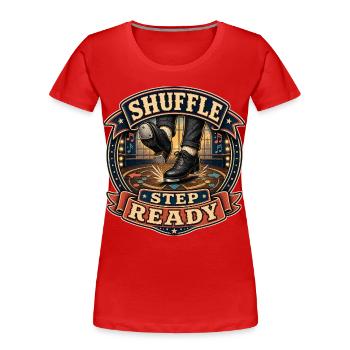 PAS DE PAS PRÊT - T-shirt bio Premium Femme - rouge - Devant - Mia (176cm)
