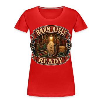 BARN AISLE READY - Women's Premium Organic T-Shirt - red - Front - Mia (176cm)