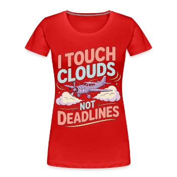Pilote privé I Touch Clouds Instructeur de vol - T-shirt bio Premium Femme - rouge - Devant - Mia (176cm)