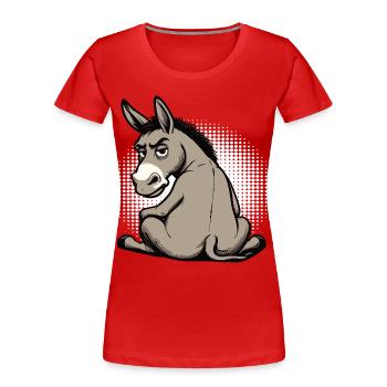 Esel Eselchen Eselhalter Muli Langohresel Muli - Frauen Premium Bio T-Shirt - Rot - Vorne - Mia (176cm)