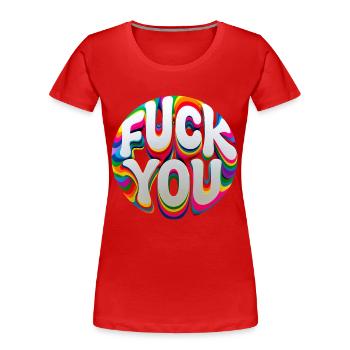 Provocation colorée - T-shirt bio Premium Femme - rouge - Devant - Mia (176cm)