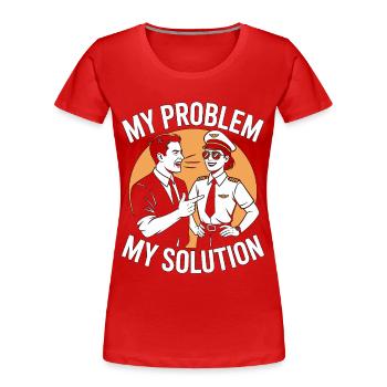 Private Pilot My Problem My Pictogram Mom Dad - Frauen Premium Bio T-Shirt - Rot - Vorne - Mia (176cm)