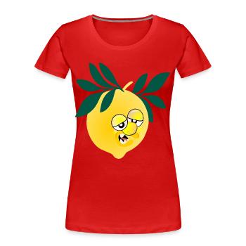 Müde Zitrone - Frauen Premium Bio T-Shirt - Rot - Vorne - Mia (176cm)