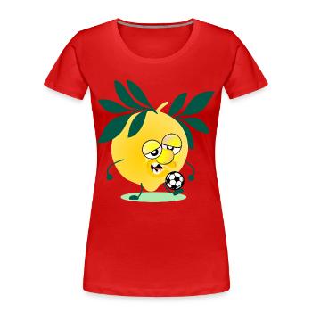 Lemon du football pour enfants - T-shirt bio Premium Femme - rouge - Devant - Mia (176cm)