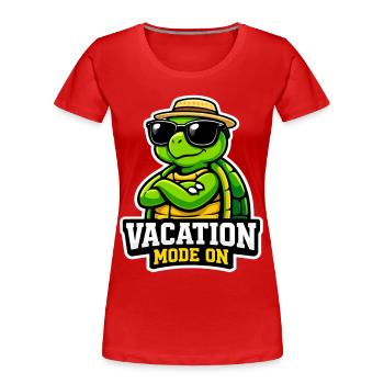 Cool Turtle Vacation Summer Saying Vacation - Women's Premium Organic T-Shirt - red - Front - Mia (176cm)