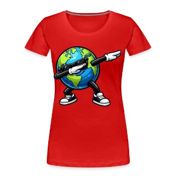 Tasser la terre - T-shirt bio Premium Femme - rouge - Devant - Mia (176cm)