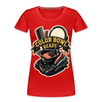 BOL DE COULEUR PRÊT - T-shirt bio Premium Femme - rouge - Devant - Mia (176cm)