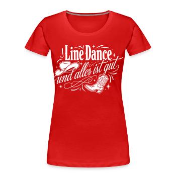Country Line Dance - Frauen Premium Bio T-Shirt - Rot - Vorne - Mia (176cm)