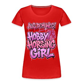 Hobby Horsing Mädchen Graffiti Pferd - Frauen Premium Bio T-Shirt - Rot - Vorne - Mia (176cm)