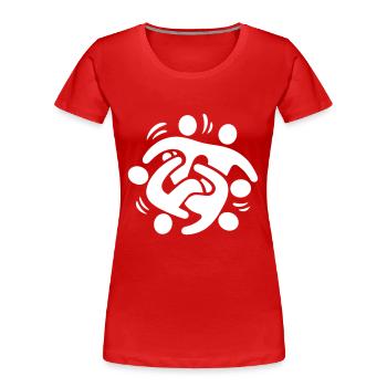 Orgie – Verschlungene Körper - Frauen Premium Bio T-Shirt - Rot - Vorne - Mia (176cm)