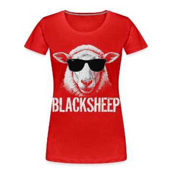 Schwarzes Schaf Sarkasmus Shirt - Frauen Premium Bio T-Shirt - Rot - Vorne - Mia (176cm)