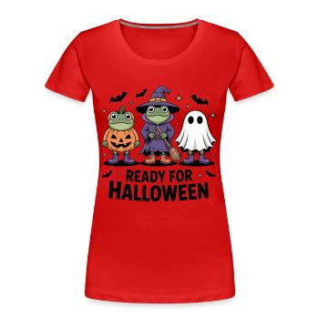 Halloween - Women's Premium Organic T-Shirt - red - Front - Mia (176cm)