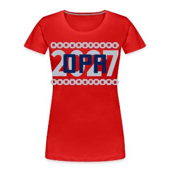 Baby verkünden, Opa 2027 - Frauen Premium Bio T-Shirt - Rot - Vorne - Mia (176cm)