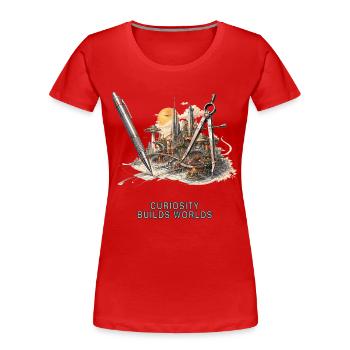 Architecture d’un monde imaginaire - T-shirt bio Premium Femme - rouge - Devant - Mia (176cm)