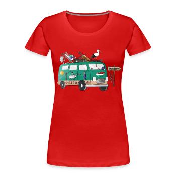 Hungary Camper Motif Vanlife Camping Holiday - Women's Premium Organic T-Shirt - red - Front - Mia (176cm)