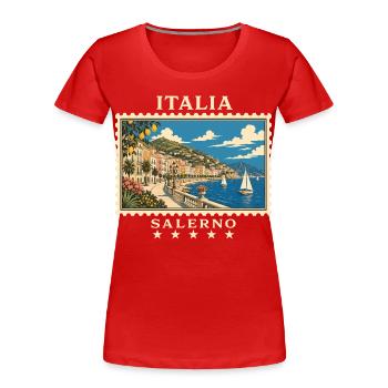 Italien Salerno Vintage Reisemarke - Frauen Premium Bio T-Shirt - Rot - Vorne - Mia (176cm)
