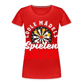 Fléchettes drôles Expressions Cadeaux de fléchettes - T-shirt bio Premium Femme - rouge - Devant - Mia (176cm)