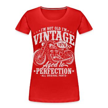 1976 Jahrgang Vintage Motorrad Geburtstag Geschenk - Frauen Premium Bio T-Shirt - Rot - Vorne - Mia (176cm)