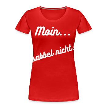 Heimatliebe Nord/ Moin - Frauen Premium Bio T-Shirt - Rot - Vorne - Mia (176cm)