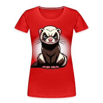 Frettchen Frettchenhalter Frettchenbesitzer - Frauen Premium Bio T-Shirt - Rot - Vorne - Mia (176cm)