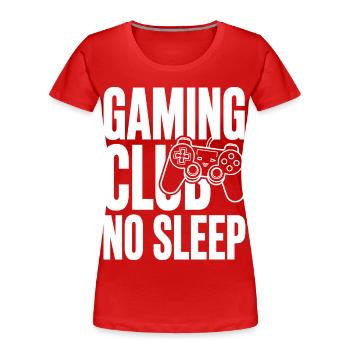 Manette Gaming Club Sans Sommeil - T-shirt bio Premium Femme - rouge - Devant - Mia (176cm)