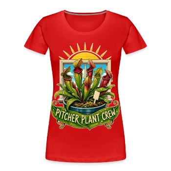 ÉQUIPE DE PLANTES DE CARNIVORE Plantes - T-shirt bio Premium Femme - rouge - Devant - Mia (176cm)