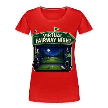 VIRTUAL FAIRWAY NIGHT - Women's Premium Organic T-Shirt - red - Front - Mia (176cm)